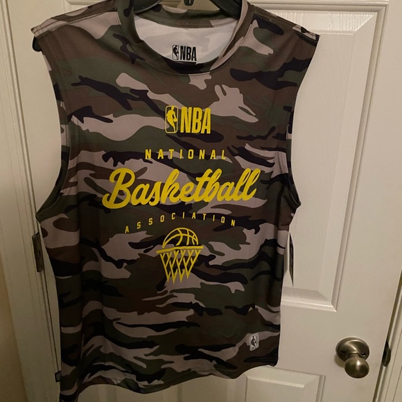 NBA BASKETBALL MEN'S Sz Small TANK TOP Green Camo Athletic Shirt Gift NWT $30. - Picture 1 of 6